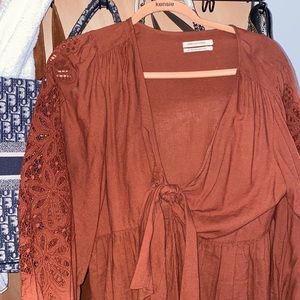 Urban outfitters tie front blouse